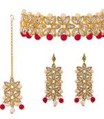 Red cubic zirconia necklace-sets