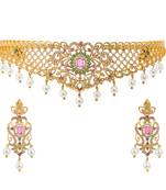 Pink cubic zirconia necklace-sets