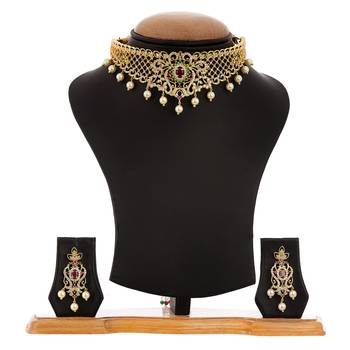 Pink cubic zirconia necklace-sets 2