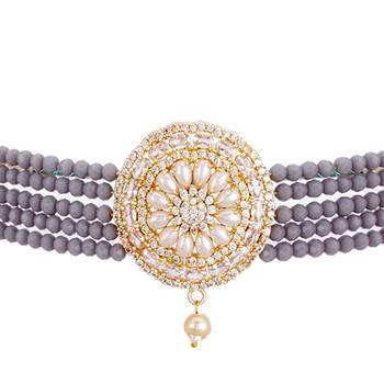 Grey cubic zirconia necklace-sets 3