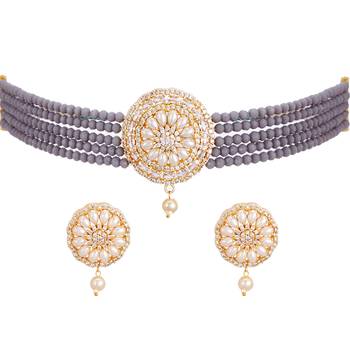 Grey cubic zirconia necklace-sets 4