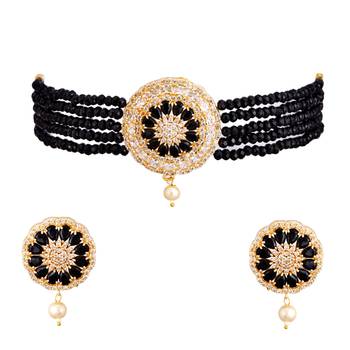 Black cubic zirconia necklace-sets 1