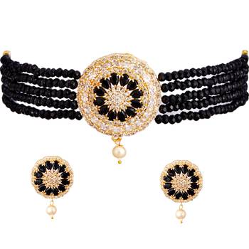 Black cubic zirconia necklace-sets 4