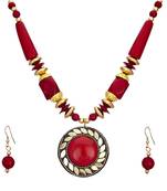 Red cubic zirconia necklace-sets