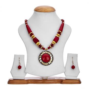 Red cubic zirconia necklace-sets 2