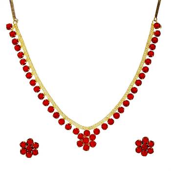 Red cubic zirconia necklace-sets 1