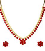 Red cubic zirconia necklace-sets