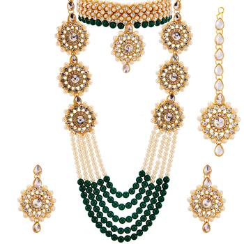 Green cubic zirconia necklace-sets 1