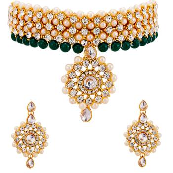 Green cubic zirconia necklace-sets 4