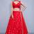 Latest Designer Satin Embroidered Red Lehenga Choli