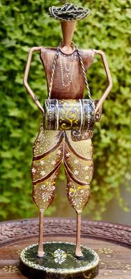 Antique Standing 3pc Metal Musician Set Art Sculpture Figurine Showpiece 4