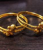 PLAIN GOLDEN BALLS PIPE BANGLES PARTY WEAR COLLECTIONS  Set for Women
