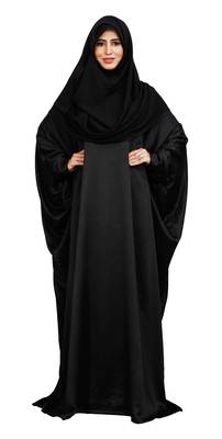 Casual Wear Plain Zoom Fabric Crush Style Women Free Size Abaya With Scarf 2
