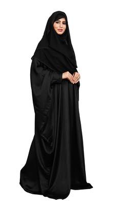 Casual Wear Plain Zoom Fabric Crush Style Women Free Size Abaya With Scarf 4