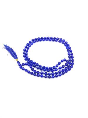 Raviour Lifestyle Natural Blue hakik mala original Blue agate 108+1 beads mala Blue Agate Stone Chain Neela  1