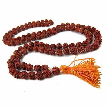 Raviour Lifestyle Original Rudraksha Natural Brown Wood Nepali 5 Mukhi Japa Mala Rosary 1