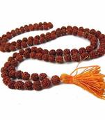 Raviour Lifestyle Original Rudraksha Natural Brown Wood Nepali 5 Mukhi Japa Mala Rosary