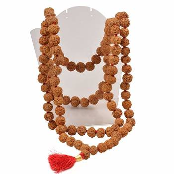 Raviour Lifestyle Original Nepal Rudraksha Mala (Brown, 108 Rudraksha Beads) - Unisex mala or Japa Mala 2