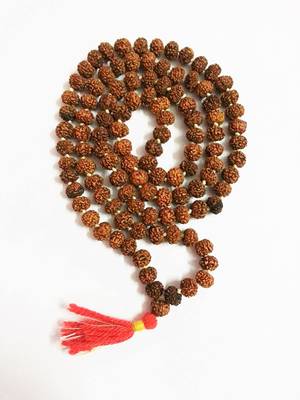 Raviour Lifestyle 5 Mukhi Rudraksha Mala for Pooja (Astrology)  Rashis for Unisex (108 +1 Beads) 1
