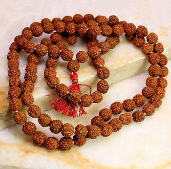 Raviour Lifestyle 5 Mukhi Rudraksha Mala for Pooja (Astrology)  Rashis for Unisex (108 +1 Beads) 2