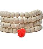 Raviour Lifestyle 108+1 Beads White Chandan/Sandalwood Rosary String Mala for Wearing, Jaap/Chanting or Pooja