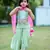 mint hand embroidered organza sheer kurta palazzo
