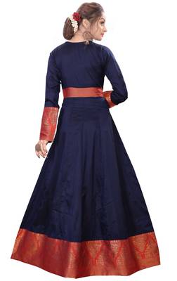 Blue plain rayon kurtas-and-kurtis 2