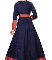 Blue plain rayon kurtas-and-kurtis