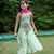 mint hand embroidered organza sheer kurta palazzo