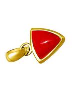 Raviour Lifestyle Triangle Coral Stone Brass Coral Brass Plated Pendant 