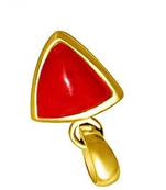 Raviour Lifestyle Triangle Coral Stone Brass Coral Brass Plated Pendant 