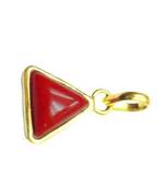 Raviour Lifestyle Triangle Coral Stone Brass Coral Brass Plated Pendant 