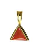 Raviour Lifestyle Triangle Coral Stone Brass Coral Brass Plated Pendant 
