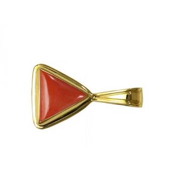 Raviour Lifestyle Triangle Coral Stone Brass Coral Brass Plated Pendant  1