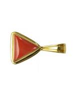 Raviour Lifestyle Triangle Coral Stone Brass Coral Brass Plated Pendant 