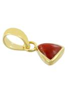 Raviour Lifestyle Triangle Coral Stone Brass Coral Brass Plated Pendant 