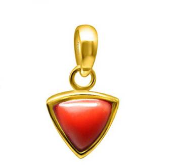 Red plain yellow gold Asthadhatu  Pendant 1