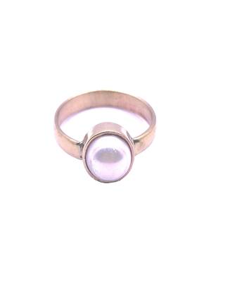 Raviour Lifestyle Pearl (Moti) 8.30 Ratti White Pearl 100% Original Gemstone Ashtadhatu Rashi Ratna Ring  1
