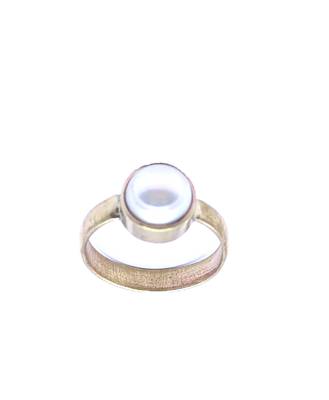 Raviour Lifestyle Pearl (Moti) 9.15 Ratti White Pearl 100% Original Gemstone Ashtadhatu Rashi Ratna Ring  1