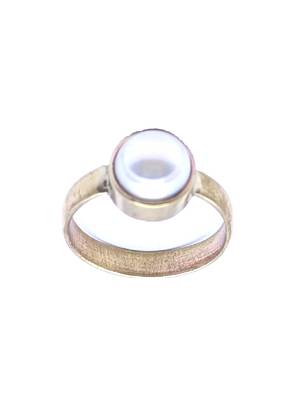 Raviour Lifestyle Pearl (Moti) 9.15 Ratti White Pearl 100% Original Gemstone Ashtadhatu Rashi Ratna Ring  1