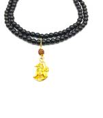 Raviour Lifestyle Lord Shiv Mahakal Shankar Mahadev shiv shakti Rudraksha Pendant With Black Hakik Agate 108 beads Mala