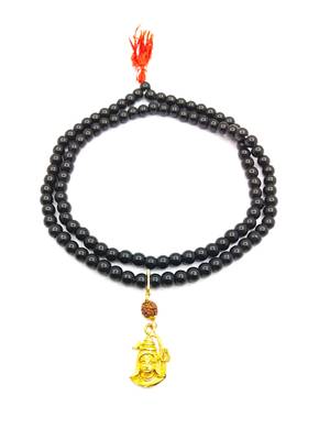 Raviour Lifestyle Lord Shiv Mahakal Shankar Mahadev shiv shakti Rudraksha Pendant With Black Hakik Agate 108 beads Mala 3