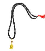 Raviour Lifestyle Lord Shiv Mahakal Shankar Mahadev shiv shakti Rudraksha Pendant With Black Hakik Agate 108 beads Mala