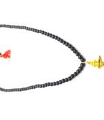 Lord Shiva Mahakal Shivling Rudraksha Pendant With Black Hakik Agate 108 beads Mala For Health And Peace