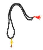 Lord Shiva Mahakal Shivling Rudraksha Pendant With Black Hakik Agate 108 beads Mala For Health And Peace