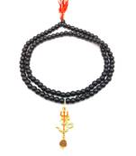 Om Shiv Mahakal Trishul With Rudraksha Pendant With Black Hakik Agate 108 beads Mala For 