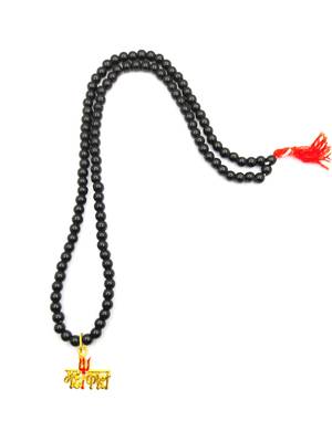 Raviour Lifestyle Lord Shiv Mahakal Bholenath Trishul Pendant With Black Hakik Agate 108 beads Mala properly energized 1