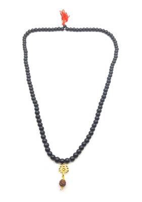 Mahakal Bholenath Trishul Pendant With Black Hakik Agate 108 beads Mala For Good Health And Lord Shiv Blessing 1