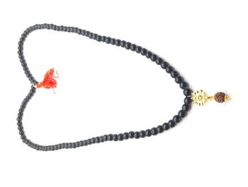 Mahakal Bholenath Trishul Pendant With Black Hakik Agate 108 beads Mala For Good Health And Lord Shiv Blessing 1