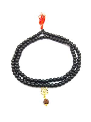 Mahakal Bholenath Trishul Pendant With Black Hakik Agate 108 beads Mala For Good Health And Lord Shiv Blessing 2
